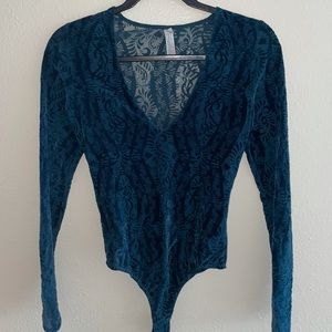 Free People Intimately Velvet Lace Bodysuit Size XS